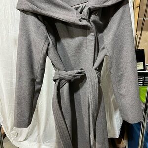 Cole Haan Gray Trench Coat with Hood